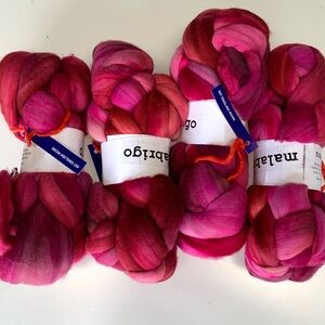 Lot of 4 Malabrigo Nube Roving English Rose Pure Merino